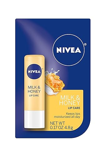 NIVEA Kiss of Milk and Honey - Cuidado de labios calmante, 0.17 onzas (paquete de 6)