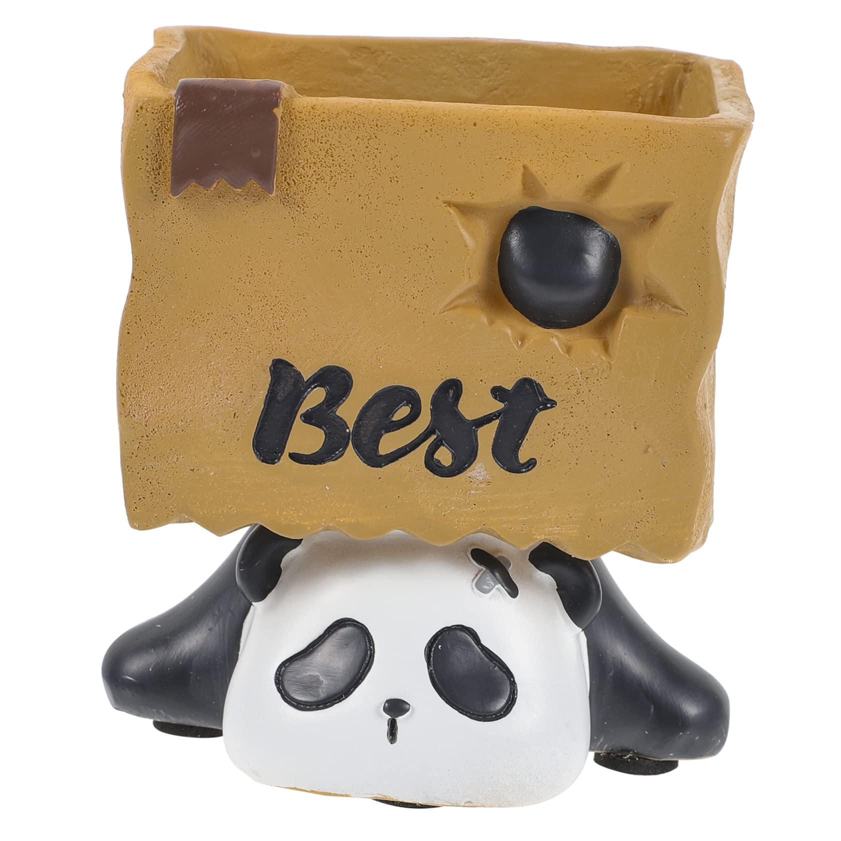 VILLCASE 2piezas Soporte Para Lápices De Forma De Panda Organizador De Escritorio Multifuncional y Maceta Para Suculentas Decoración De Mesa Creativa y Única