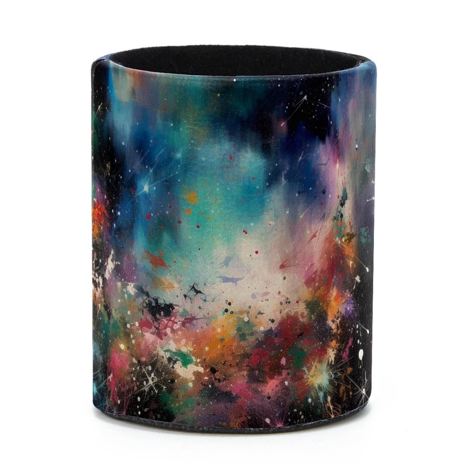 VAPOKF Round Pencil Holders for Desk, Dreamy Starry Sky Star Night Pen Holders Pen Pot Makeup Brushes Storage Desktop Stationery Supplies Organiser for Home Office