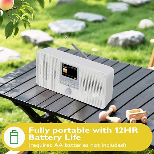 Miniatura 20 de LEMEGA IR4S Radio estéreo WiFi a Internet, radio digital FM, Spotify Connect, altavoz Bluetooth, reloj de alarma dual, 40 preajustes, salida de IR4S