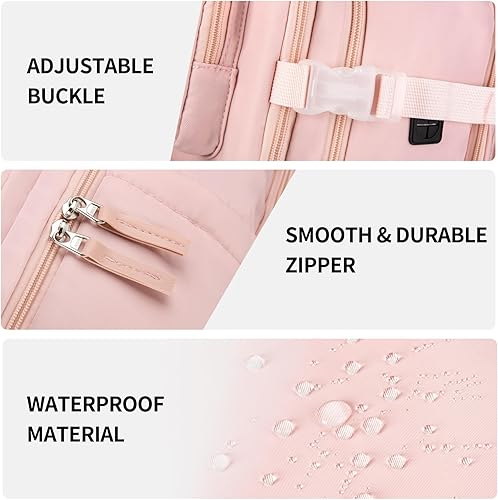 Miniatura 9 de PARAPOGEE Mochila de viaje para mujer, 25 L, impermeable, para senderismo, viajes, campamento, bolsa aprobada para vuelos, Beige, ViajesDeportes