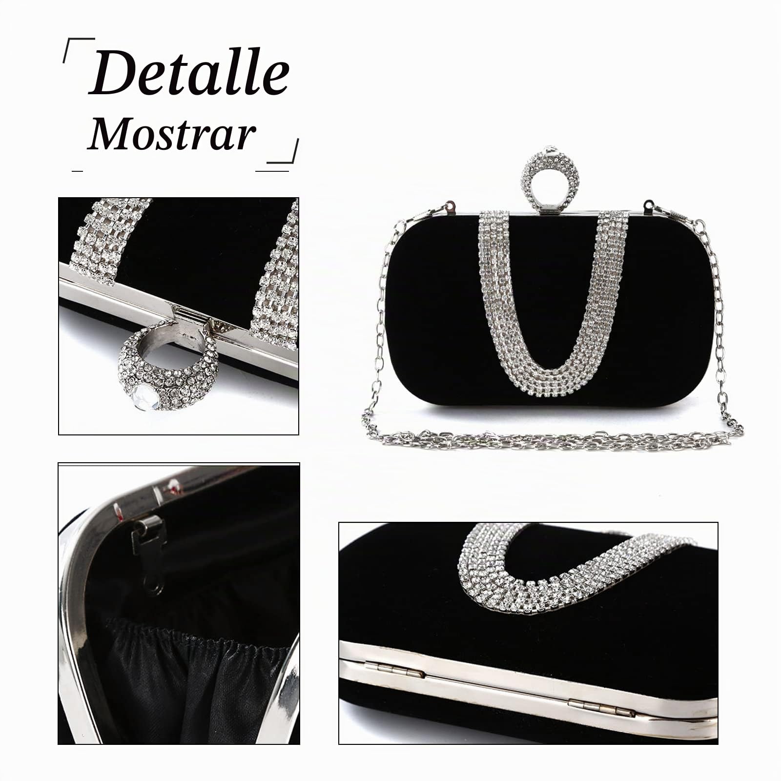 CORIOS Bolsa de Noche para Mujer Diamantes de Imitación Clutch Terciopelo Bolsa de Noche Bolsos Bandolera Bolso de Boda Elegante Bolso de Hombro para Fiesta de Graduación Boda Banquete Vino Rojo