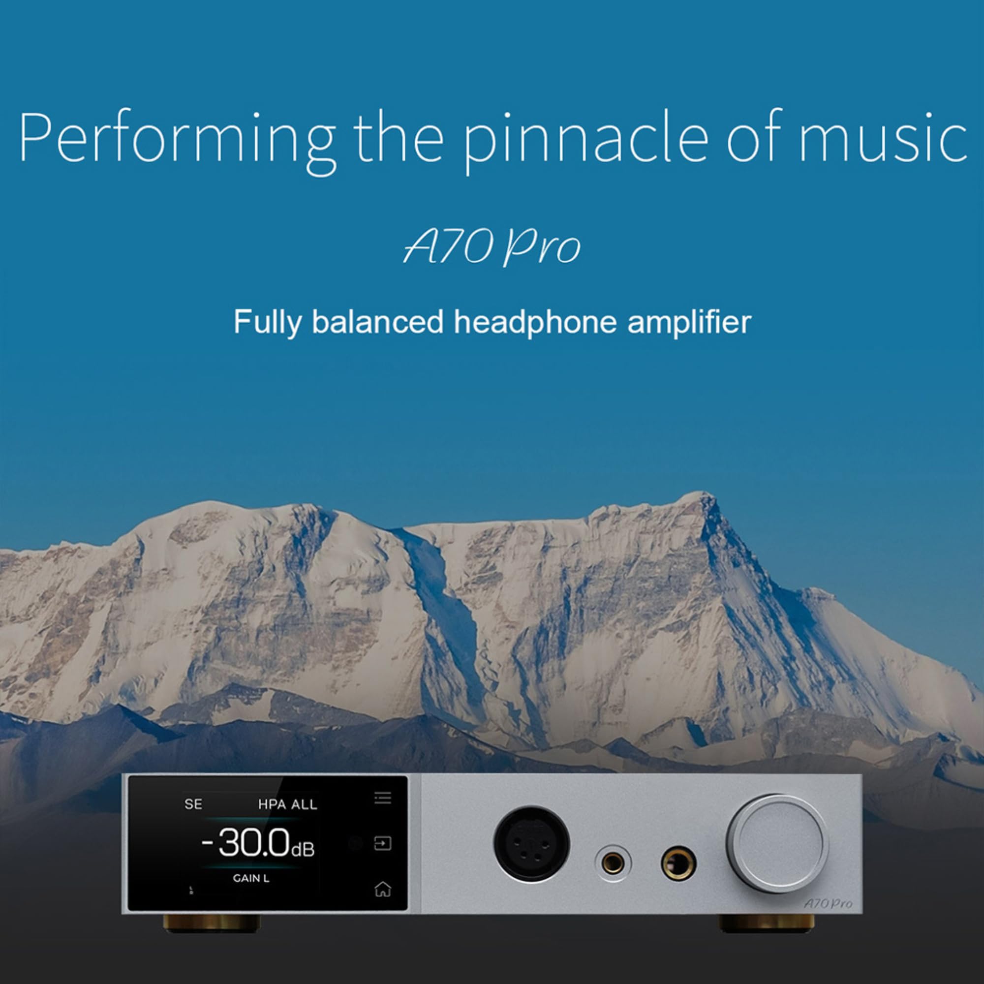 Topping A70Pro Fully Balanced Headphone Amplifier 17000mWx17000mW HPA, RCA/XLR/TRS/EXT to 4.4mm/6.35mm/4-Pin XLR Headphone Amp RCA XLR Output Preamp with 12 Trigger for Earphone//IEMs (Black)