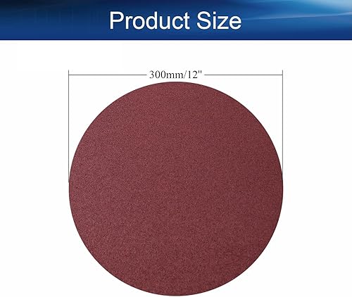Miniatura 2 de Auniwaig Disco de lijado PSA de 12 pulgadas, grano 80, óxido de aluminio, autoadhesivo, papel de lija de forma redonda, sin agujero para papel de