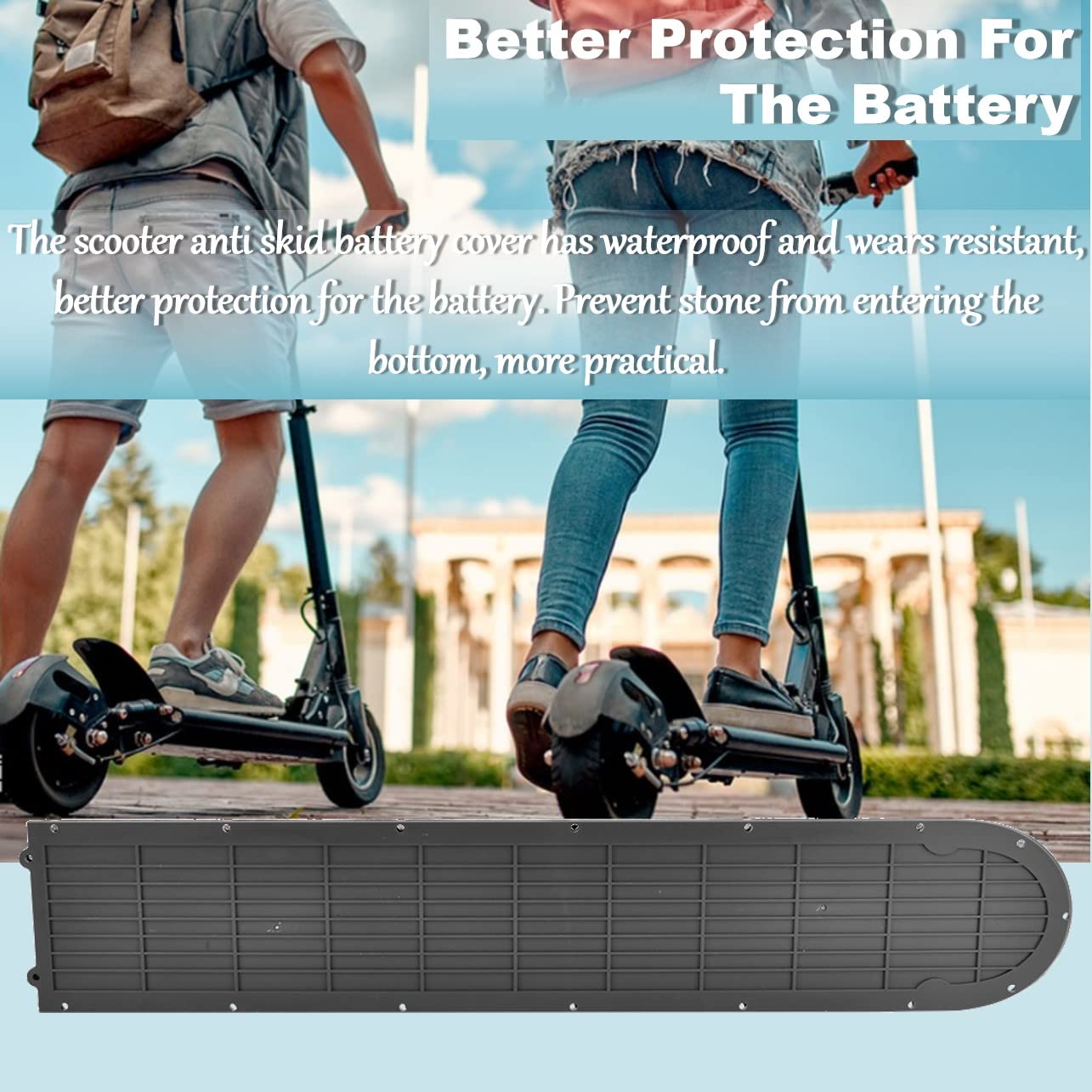 Scooter Bottom Battery Cover, Firm Battery Cover Guard Plate, M365 Scooter Anti Skid Battery Guard, Bottom Plate Electric Scooter Bottom Battery Cover, for M365 Electric Scooter