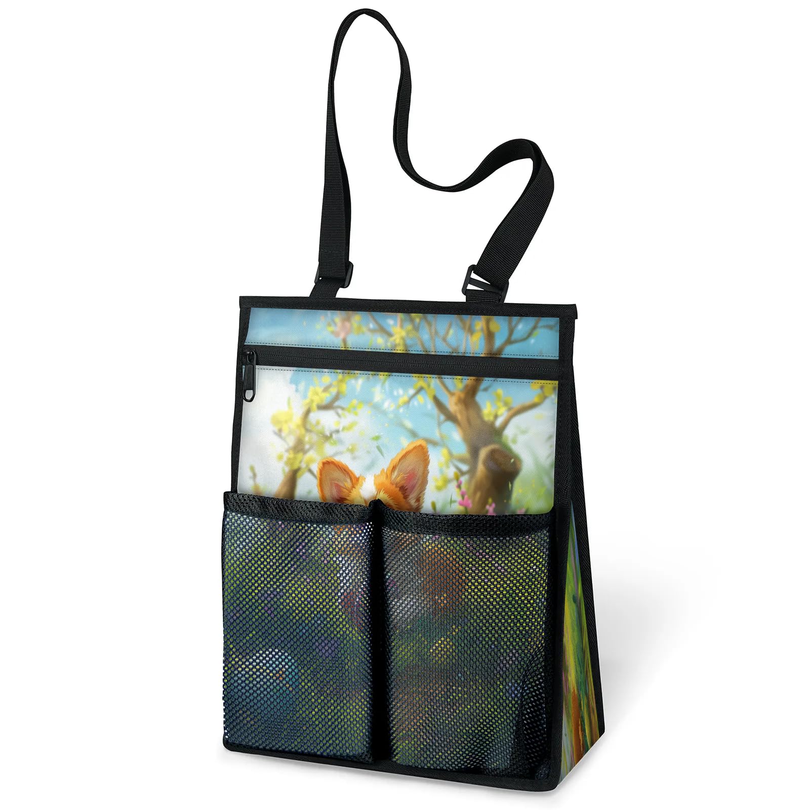 Ourtheme Easter Corgi Dog Portable Shower Bag for Travel Gym Camp Beach Tote Shower Caddy Bags Hanging Toiletry