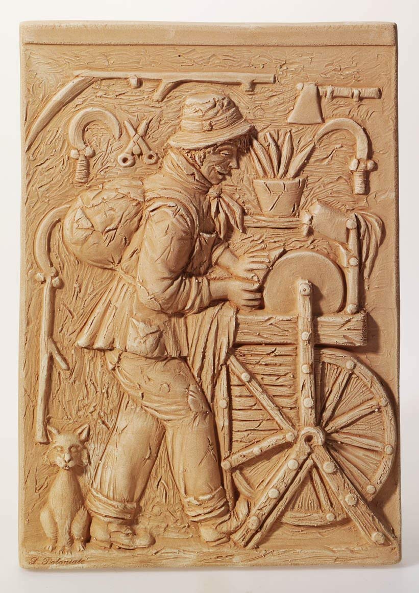 Meridiana In Terracotta Fatto A Mano | 23x39x3.5 Cm, Made In Italy | Per Decorazione Da Parete (Senza Gnomon)