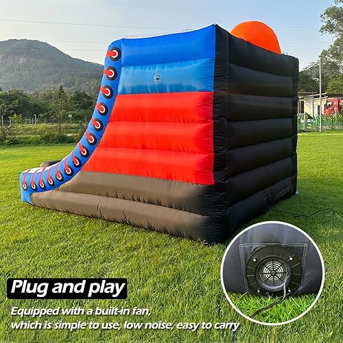 Miniatura 4 de Juego de baloncesto inflable con 5 aros, 4 bolas, ventilador comercial fácil de instalar, ideal para juegos interactivos de baloncesto