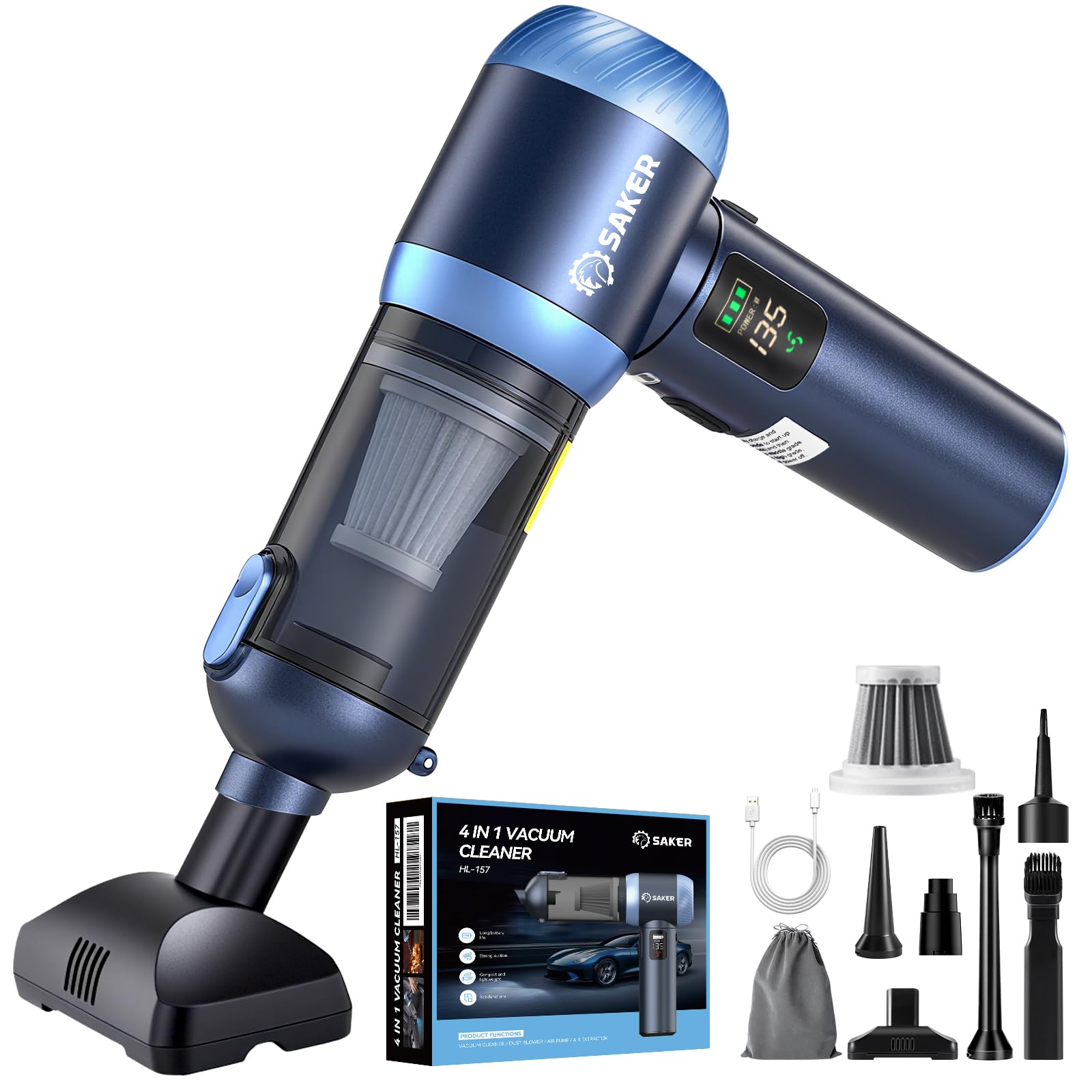 207⭐︎REVROS2004H Amazon.com: Saker Car Vacuum Portable Cordless 20000Pa Suction