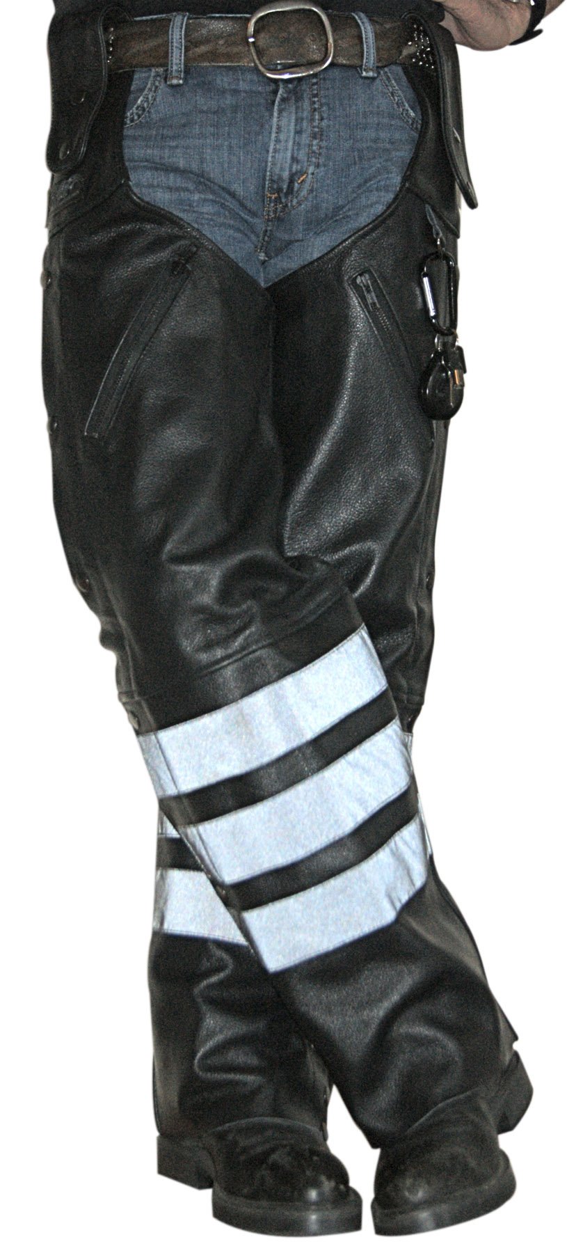 Missing Link Black Ops Leather Hook Chaps (Black, Small)