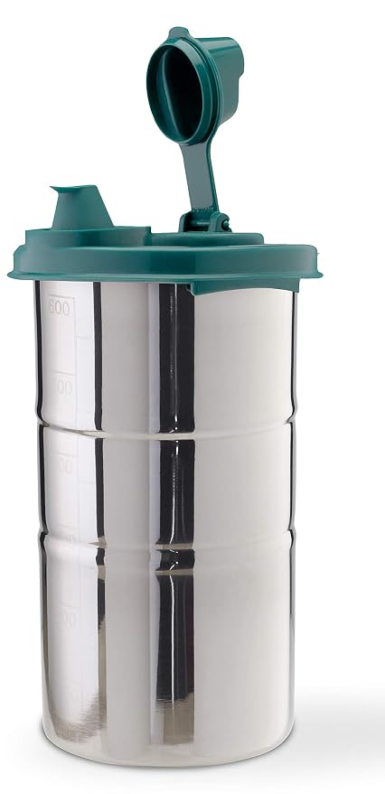 SignoraWare Easy Flow Stainless Steel Oil Dispenser | Airtight Lid | Food grade & Pourer Drizzler | Easy to Clean | Best for Essential Oils & Grilling | Best for Home Use (650ml | Forest Green)