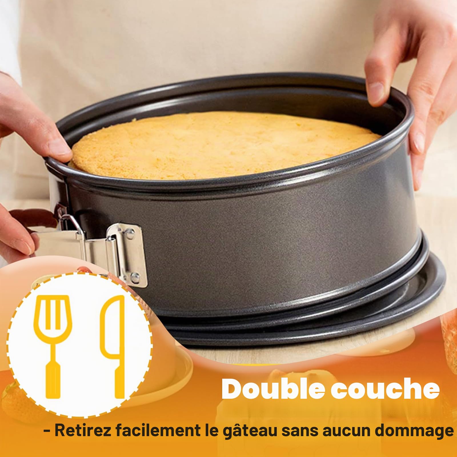 STARVAST 5 Pcs Moule à Gateau Rond à Charnière 14/18/20/24/26 CM, Moule à Gàteau Rond 5 Étages en Acier au Carbone, Moule à Gâteau à Charnière avec Fond Amovible pour Faire Gâteaux/Pizzas/Pain