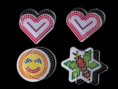 Miniatura 4 de WellieSTR Plantilla de cuentas Hama de 19 Stlye de 0.197 in con papel de colore plantilla de plástico Jigsaw Perler Beads DIY Forma transparente