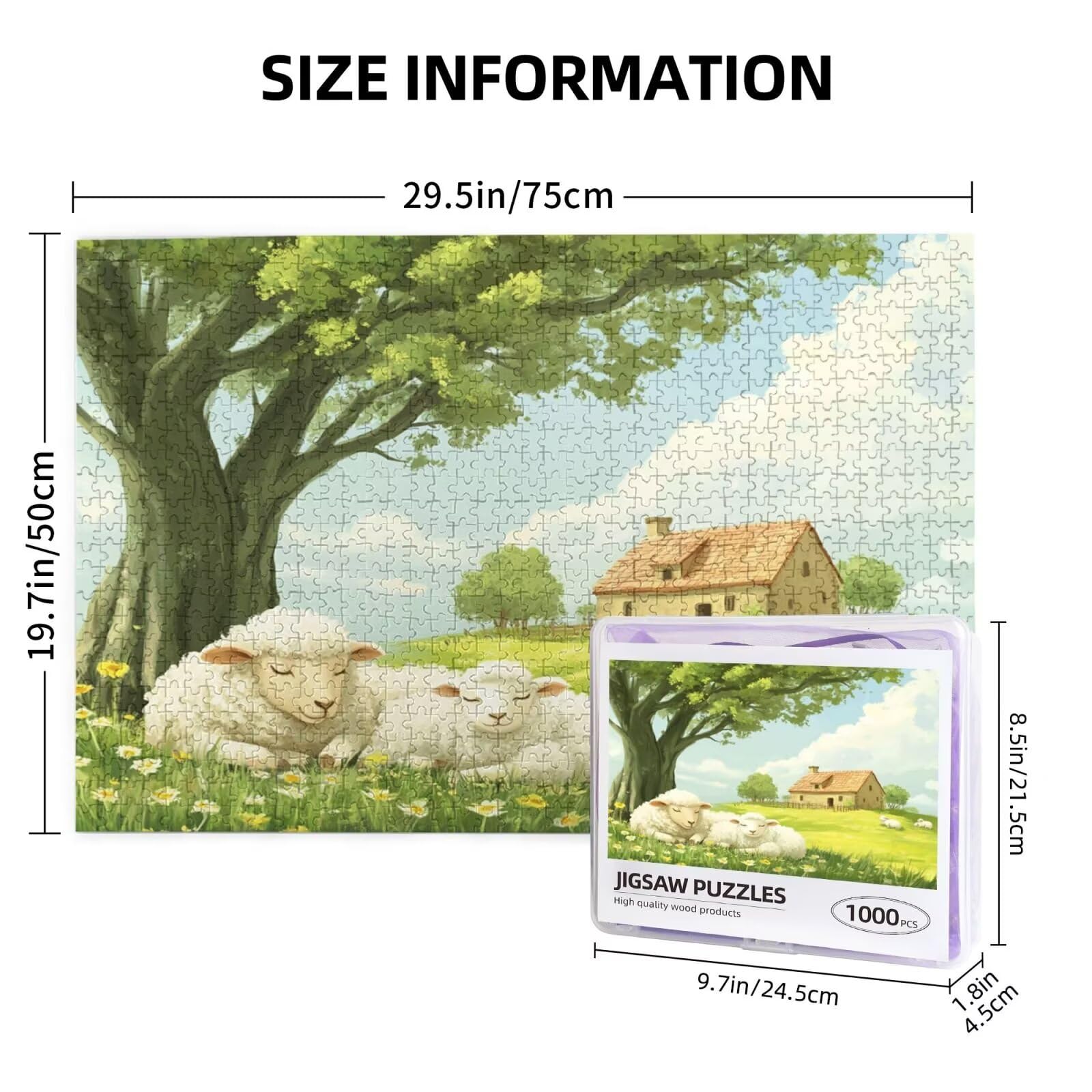 Puzzle Wiese Puzzle 3000 Teile Tier Puzzles Erwachsene mit Geschenkbox,DIY Groß Holzpuzzle für Erwachsene,Geschicklichkeitsspiel für Die Ganze Familie Geschenke für Frauen,Puzzlegröße 81 x 122 cm -38y