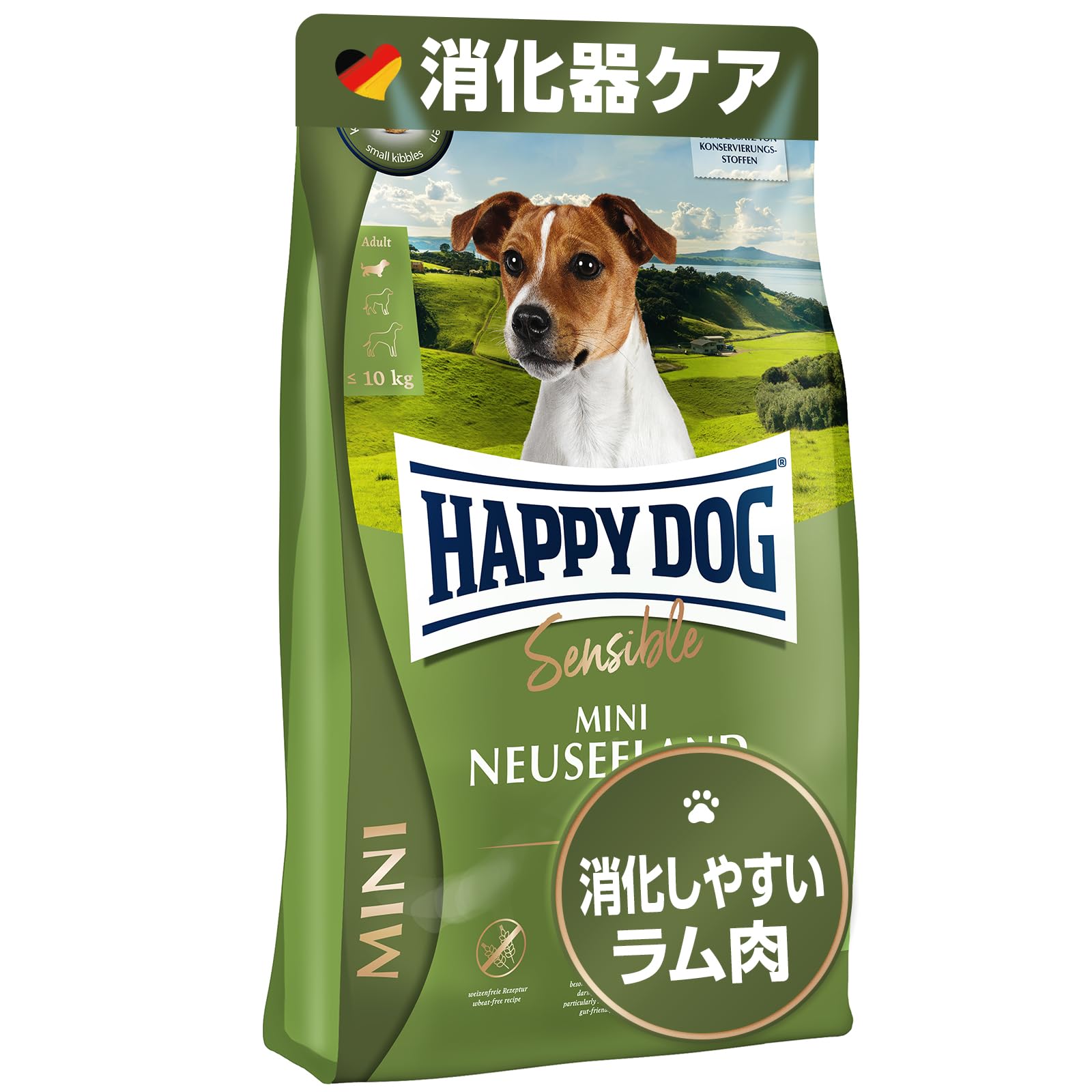 HAPPY DOG ミニ ニュージーランド ラム＆ライス Amazon.co.jp: ハッピードッグ 小型犬 成犬〜シニア用 消化器ケア