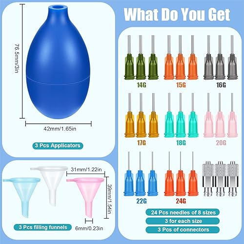 Miniatura 2 de Frienda 3 juegos de botellas de remolque antideslizantes para cerámica, esmalte de cerámica, aplicador de punta de precisión, botella de pegamento,