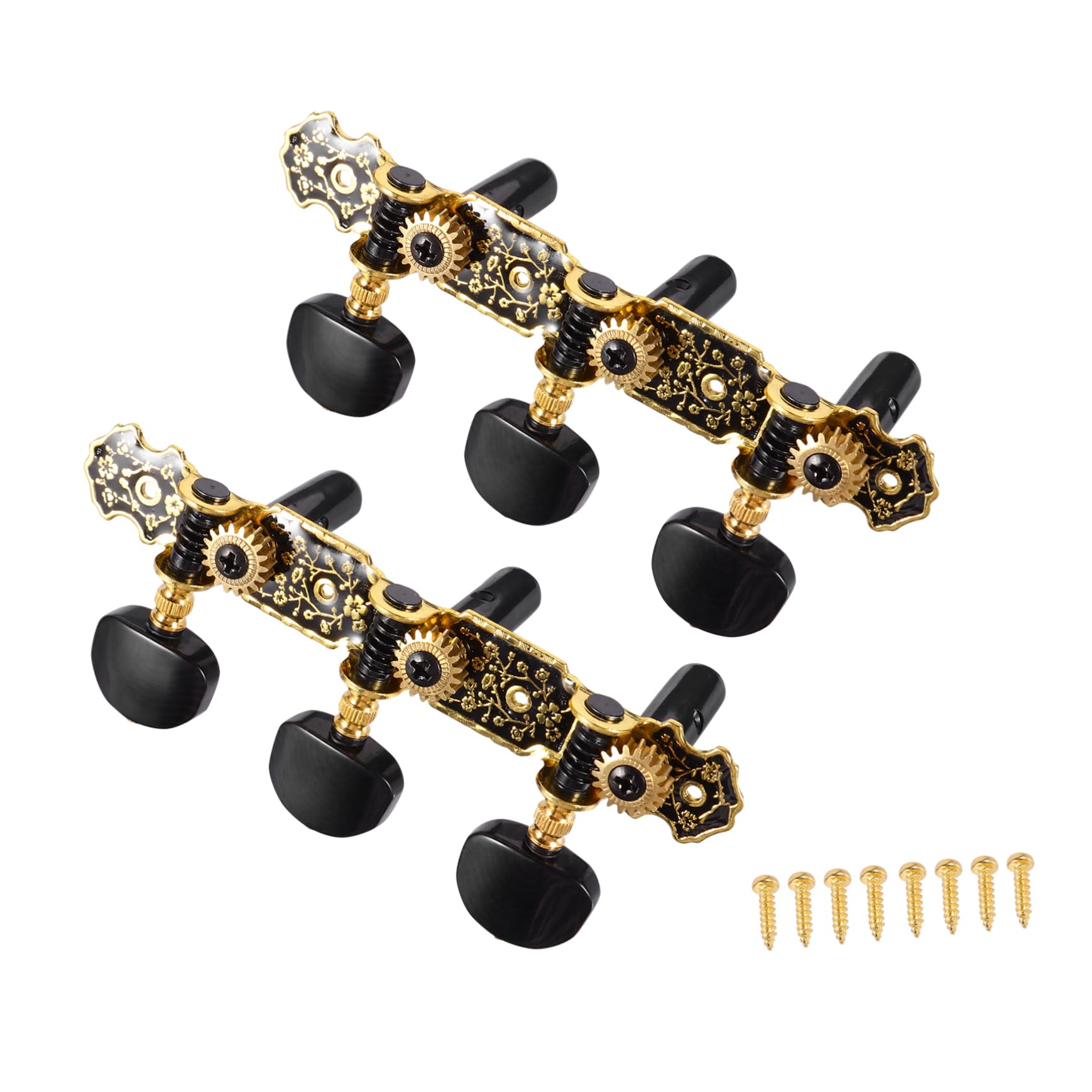 BESTonZON 2pares Afinadores De Guitarra Clásica Con Diseño De Patrón De Claves De Afinación Para Instrumentos De Cuerda Instalación Fácil y Estable