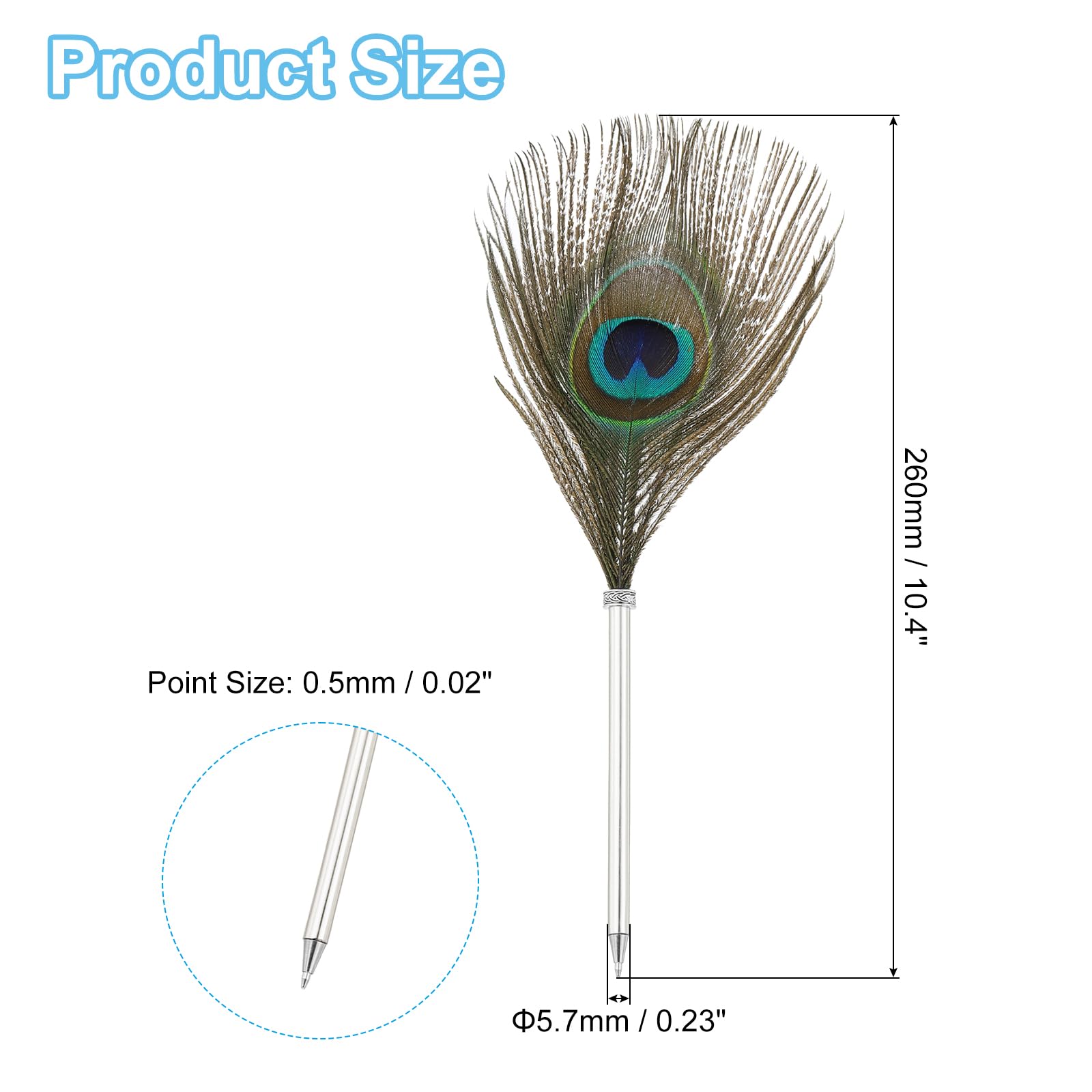 PATIKIL Peacock Feather Ballpoint Pens Bulk - Image 2