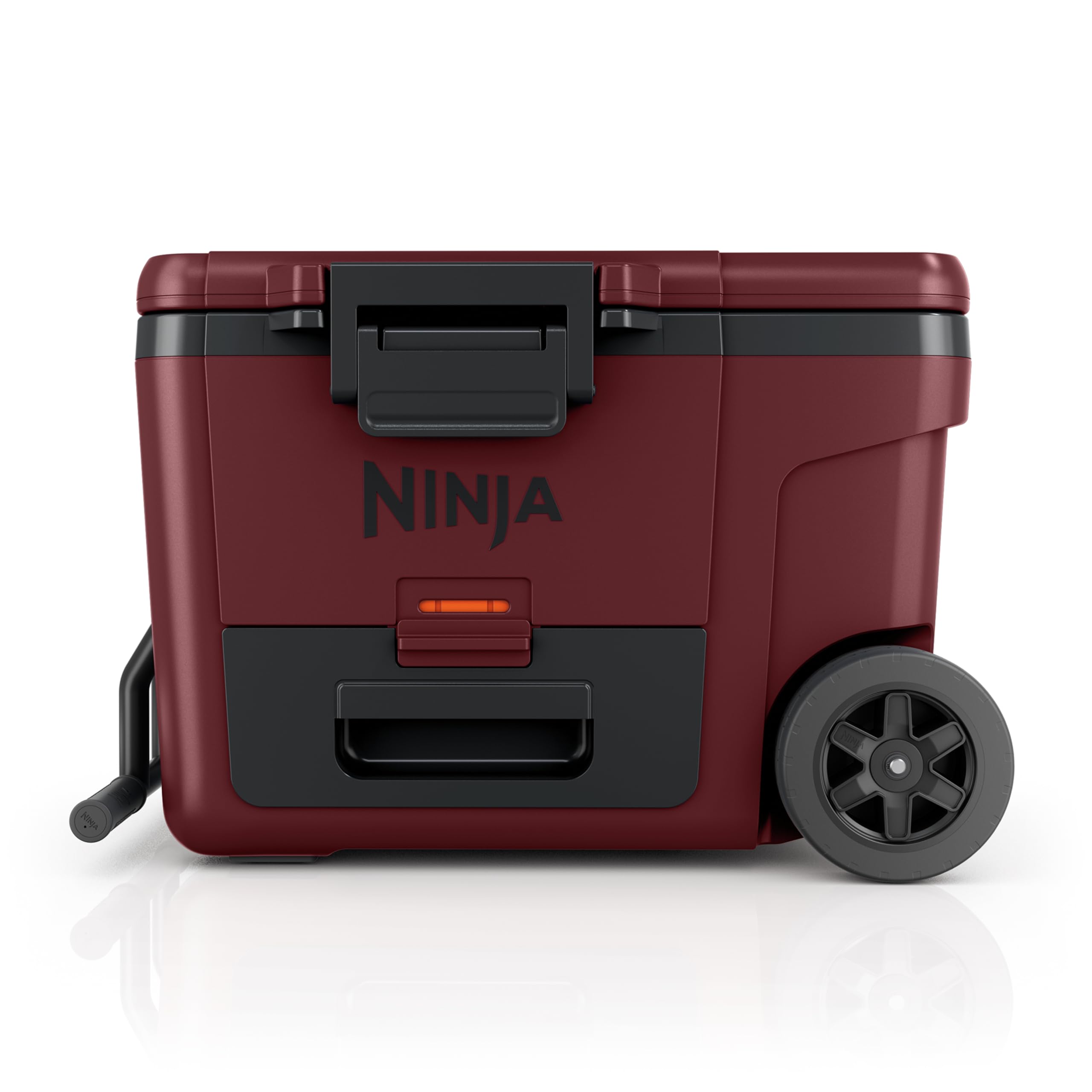 Ninja | Cooler | FrostVault 45QT Cooler with Wheels | Insulated with Temp Dry Storage Drawer | Keeps Ice Cold for Days | for The Beach, Camping, Picnics & More | Canyon Red | FB245MR