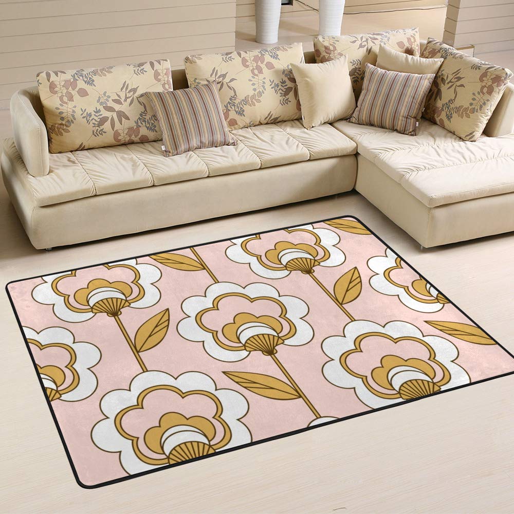 Tapis de style rétro robots lavable pour protéger le sol du salon