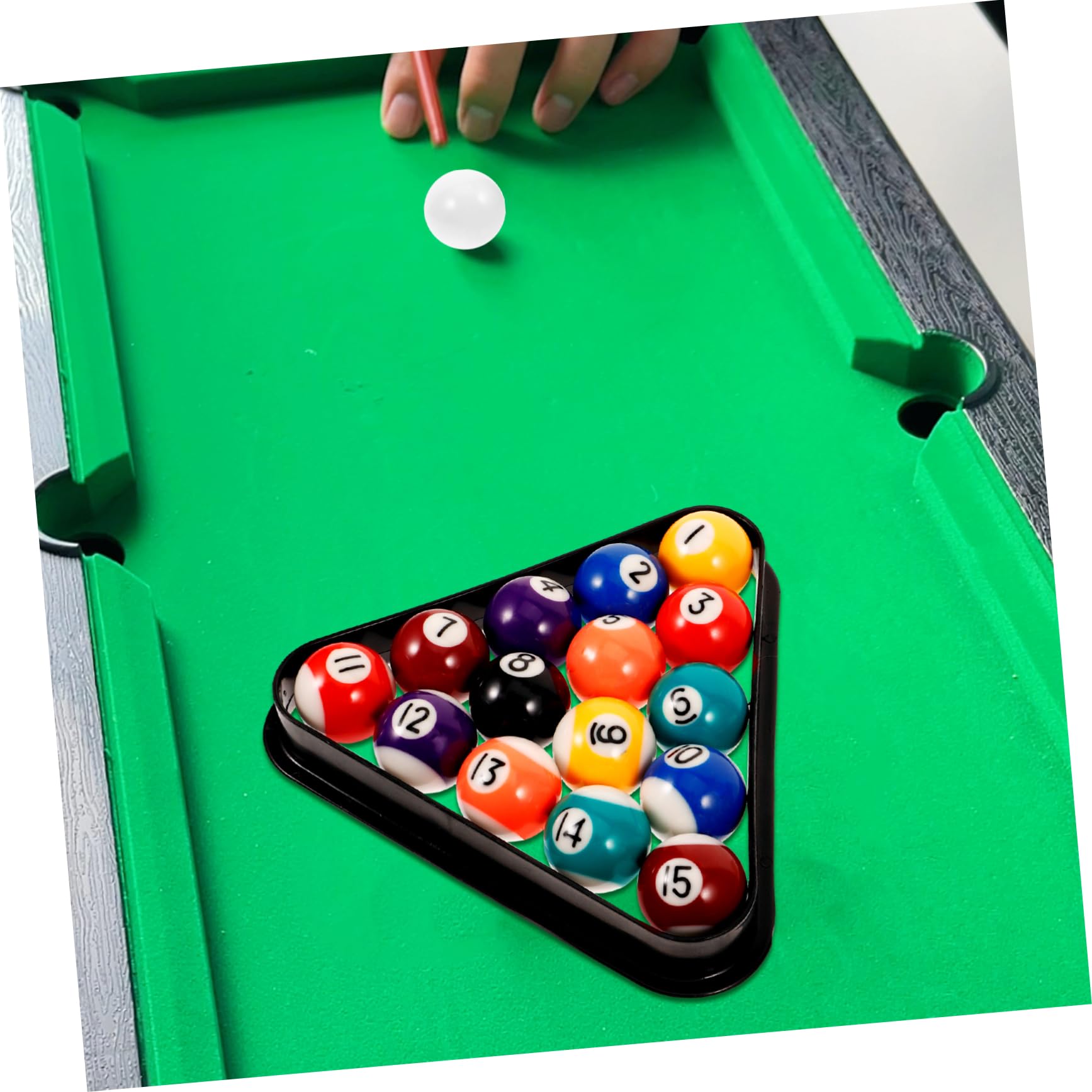 TOYANDONA Jeu de Boules de Billard Miniature en Résine pour Garçon et Filles, 16 Billes Résistantes à l'usure avec Finition Soignée, pour Jouer Billard la Maison