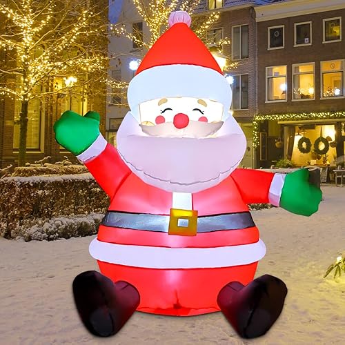 Miniatura 3 de GOOSH Inflables de Navidad de 5 pies de Papá Noel para decoración al aire libre, para patio, sentado con luces LED integradas para decoración
