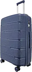 Mala de Viagem Grande Expansiva 23-32kg, Polipropileno Rígida, Cadeado, Rodas Duplas 360 (Azul P2G)