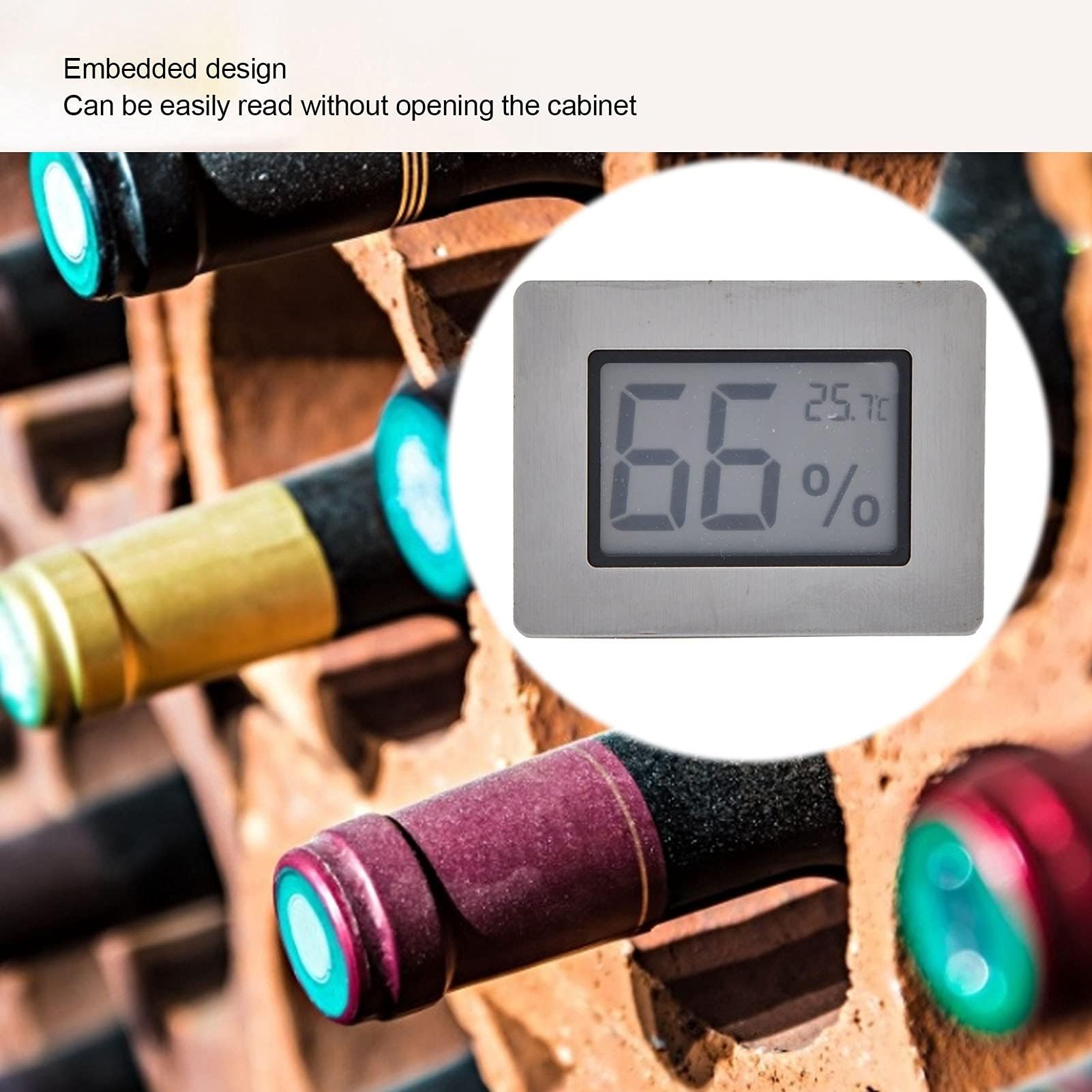 Termometr Higrometr Humidor Elektroniczny futerał na gitarę Miernik Szafki na Wino Wbudowany z Termohigrometrem do Przechowywania Wina Higrometry Lcd