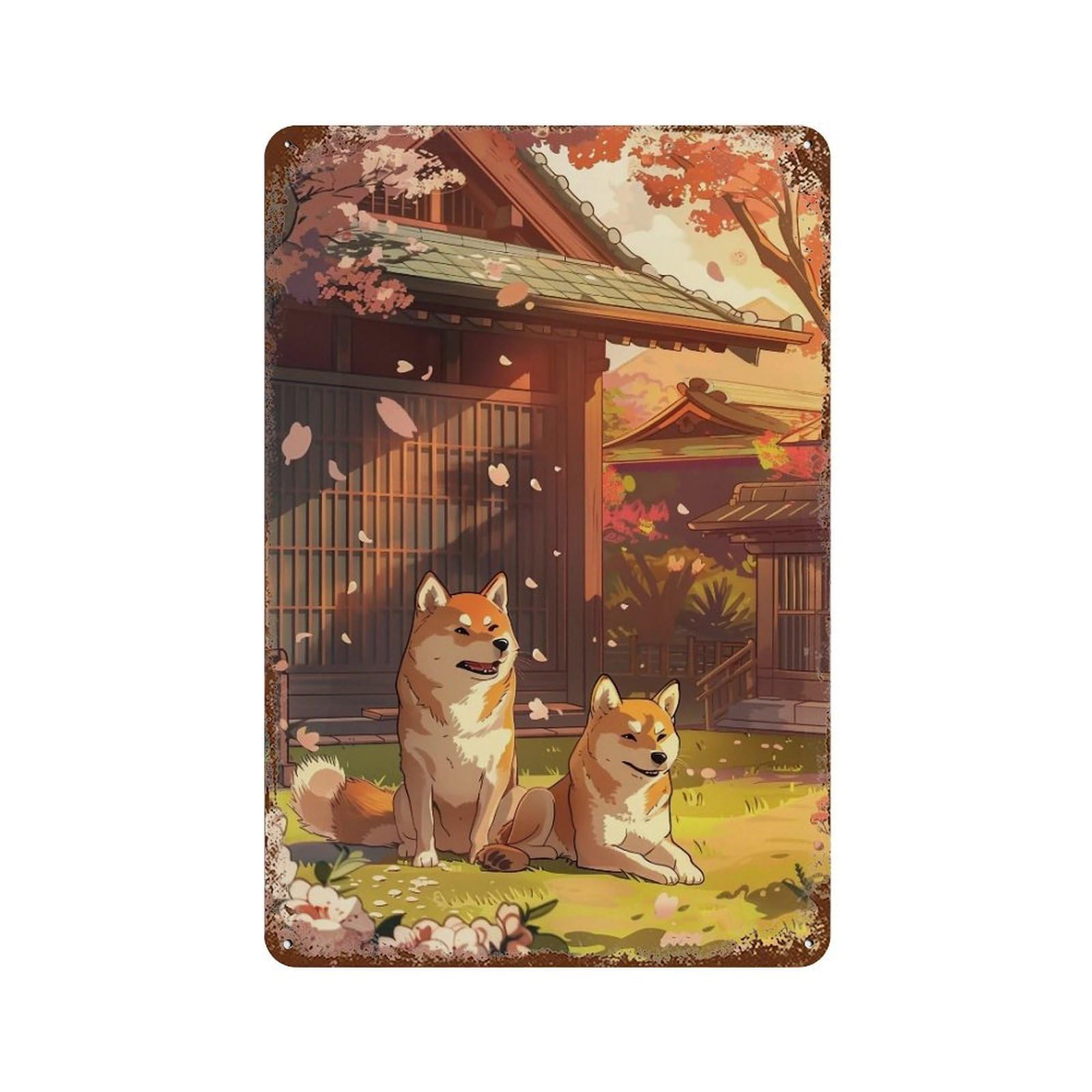 HDURYEYRYY Sakura Shiba Moment 04 Wall Retro Iron Vintage Art Metal Tin Sign Poster Modern Home Cofffee Club Art Bar Shop Decor 30x20cm