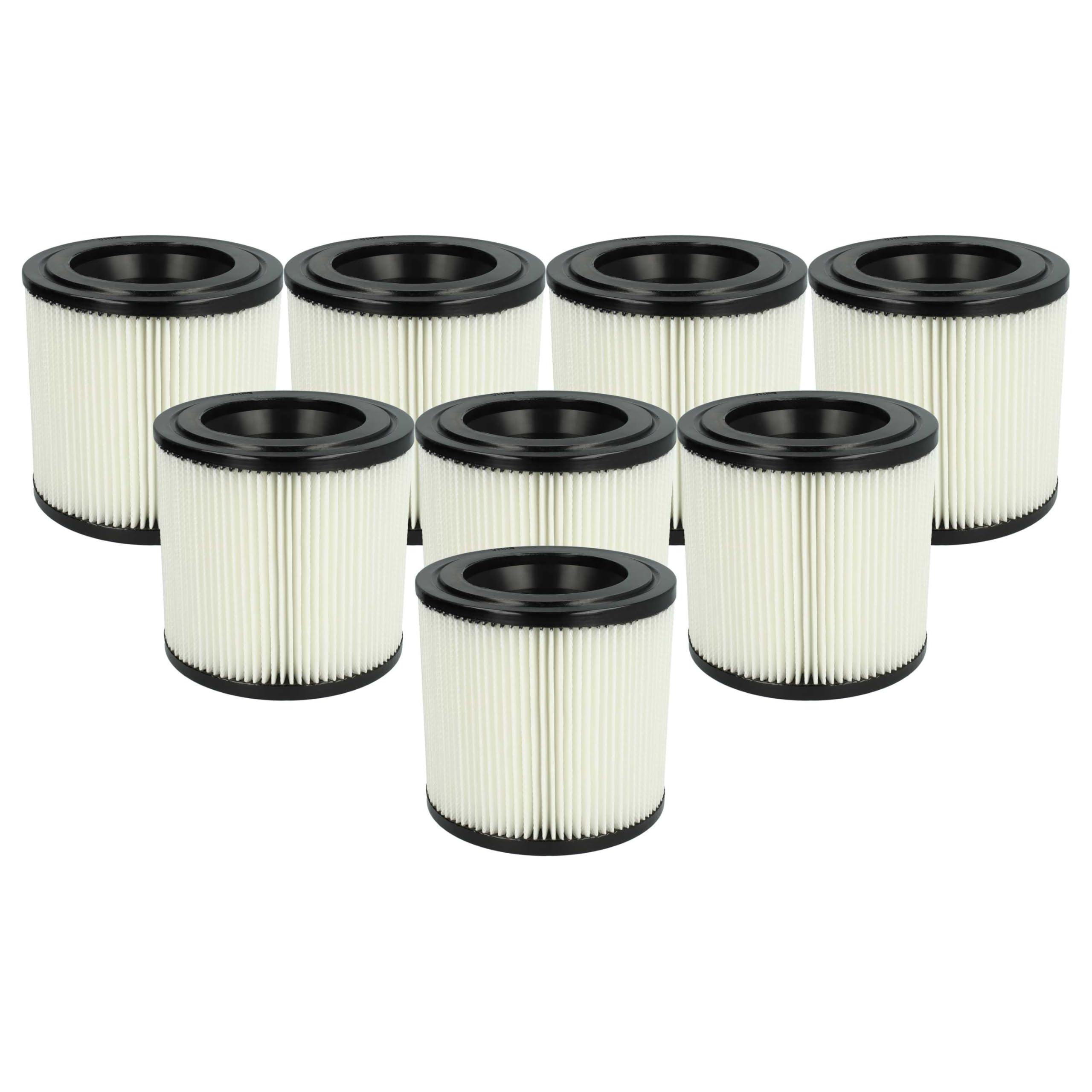 vhbw 8x Faltenfilter Ersatz für Kärcher 2.889-219.0 für Staubsauger | Patronenfilter Schwarz Weiß Abwaschbar