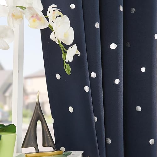 Miniatura 9 de jinchan Cortinas opacas para dormitorio de niños, con aislamiento térmico para oscurecer la habitación, con ojales en la parte superior, cortinas de