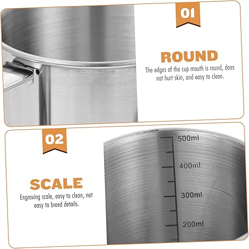 Miniatura 4 de HOMSFOU Taza de agua de acero inoxidable Taza de café inastillable Taza de camping Taza de cerveza Taza de medición Jarra de viaje Taza de leche de