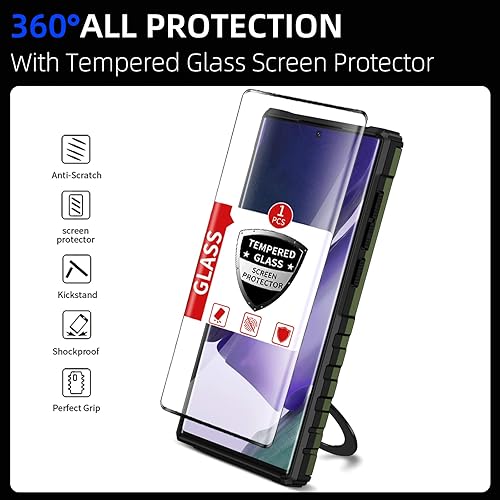 Miniatura 4 de Funda para Samsung Galaxy A32 5G con 2 protectores de pantalla de vidrio templado, con anillo magnético de 360 para automóvil y cubierta de cámara