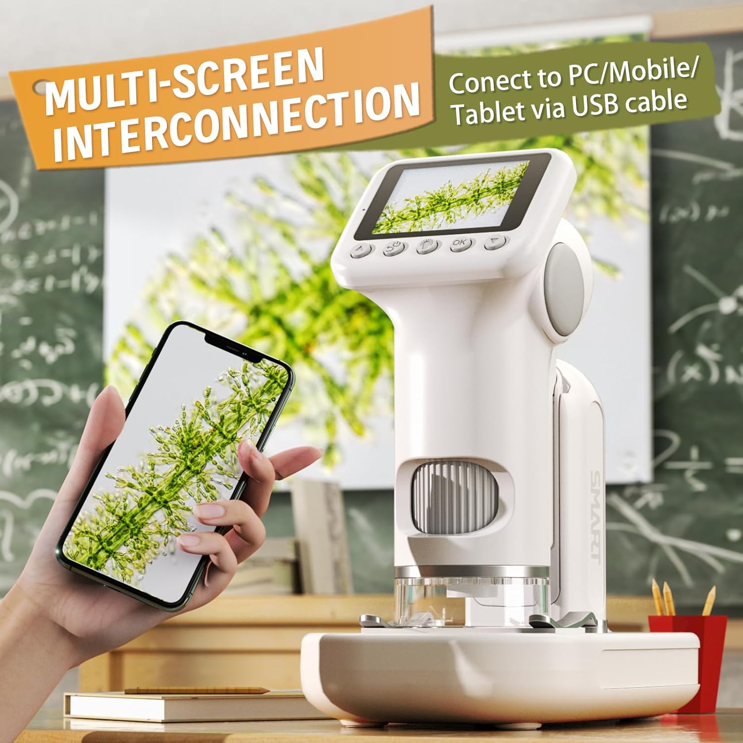 1600x Microscope for Kids, 2" Digital Screen Kids Microscopes, Handheld Pocket Microscope with Photo/Video, LED Light, 32GB, Slides, Rechargeable Portable Microscope for Boys Girls Ages 6,7,8-12 - Image 7