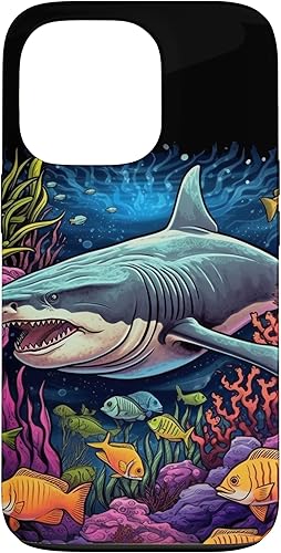 Vista 22 de Funda para iPhone 12/12 Pro Tiger Shark Sea Ocean Underwater Shark Lover