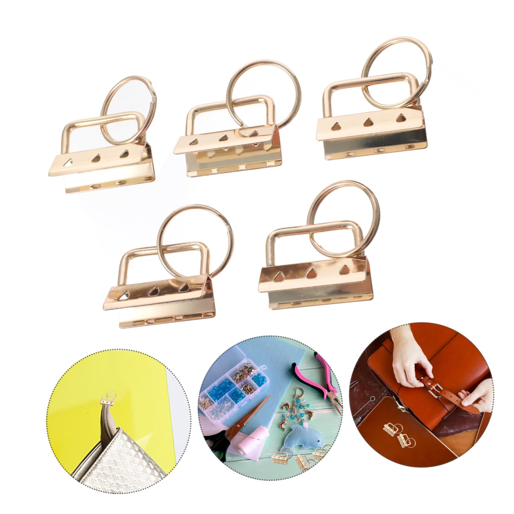 LIOOBO Diy Handbag Making Buckles 5pcs Metal Buckle Bag Strap Ends Clips Jewelry Cord Ends Clip Clamps