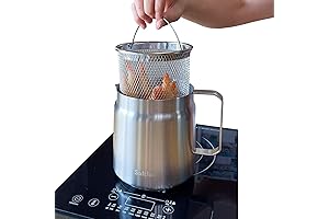 304 Stainless Steel Stovetop Deep Fryer with Basket