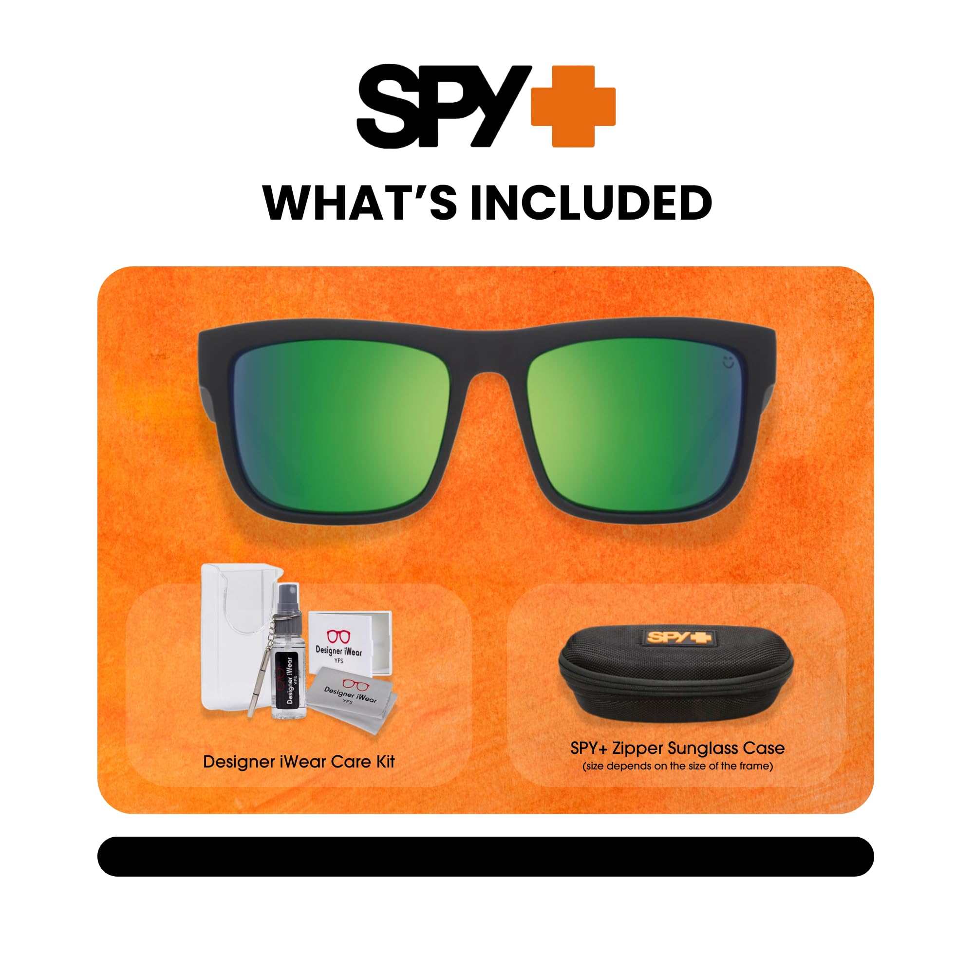 Spy Discord Occhiali da Sole Rettangolari Uomo + PACCHETTO CON KIT OCCHIALI ACCESSORI
