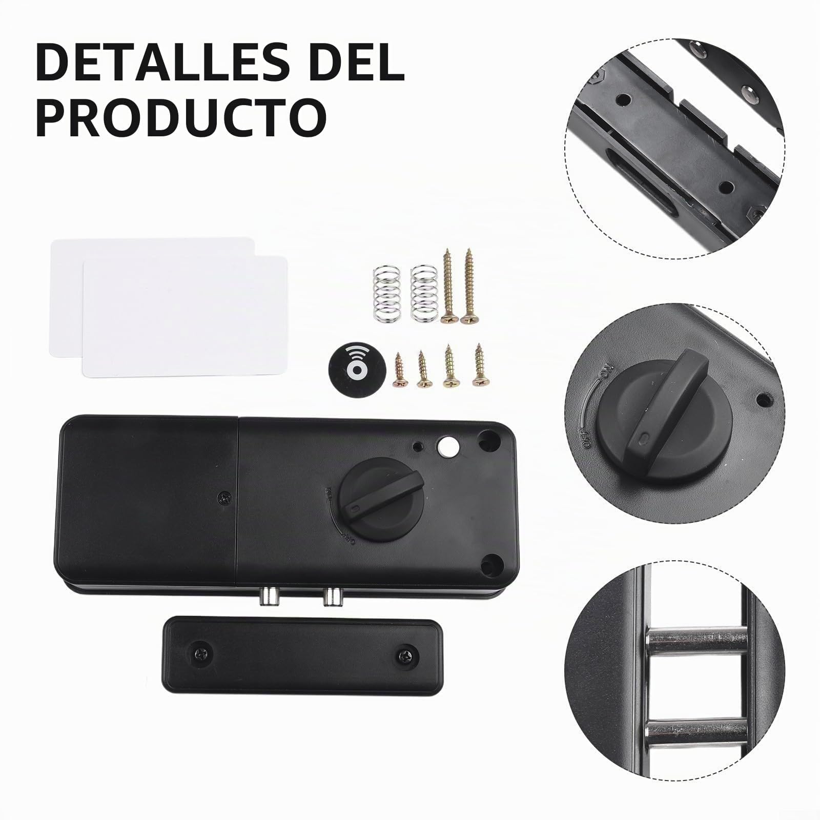 Cerradura de puerta invisible inteligente, cerradura electrónica para puerta de madera para interiores, cerradura de puerta ForTuya APP/tarjeta, cerradura con accesorios de tornillo de tarjeta