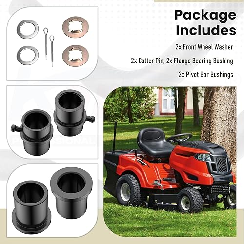 Miniatura 3 de Juego de bujes de rodamiento de rueda delantera 741-0990B 741-0516B 736-04228A 714-0162 para Cub Cadet Troy-Bilt MTD LT1042 LT1045 LT1046 LT1050