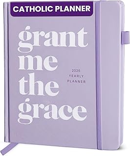 Blessed is She 2026 Yearly Catholic Planners for Women - 8"x10" Purple Big Perfect Bound Catholic Liturgical Planner, Christian Gifts for Women Faith, Daily Planner Organizer for Students
