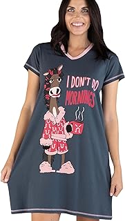 Lazy One Women's Nightgown, Funny V-Neck Sleep Shirt for Women, Novelty Pajama Tees