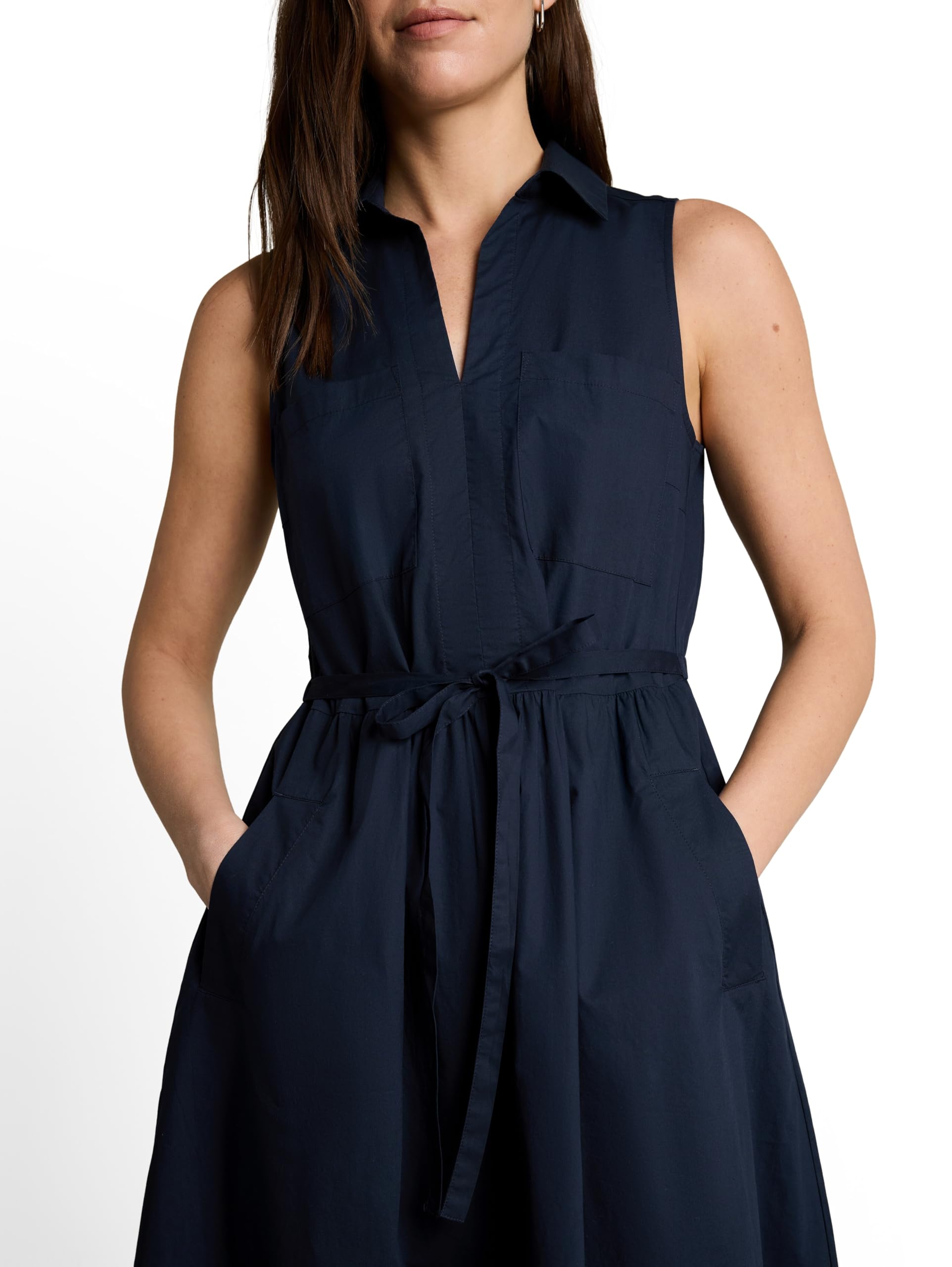 Tom Tailor Damen Maxi-Kleid mit Taschen
