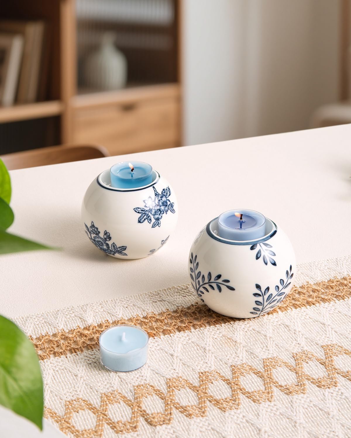 Ceramic Tealight Candle Holder, Candlestick Holder, Set of 2