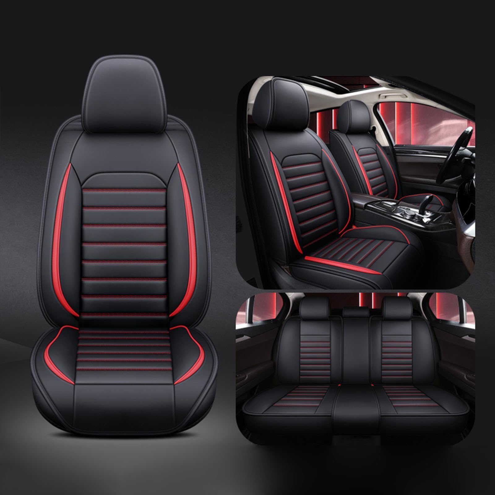 Copri Sedili Auto Universale per Ford Puma ST-Line X 2020-2024 5 Posti Set Completo di Coprisedili Pelle Set Completo Impermeabile Auto Accessori Interno,D