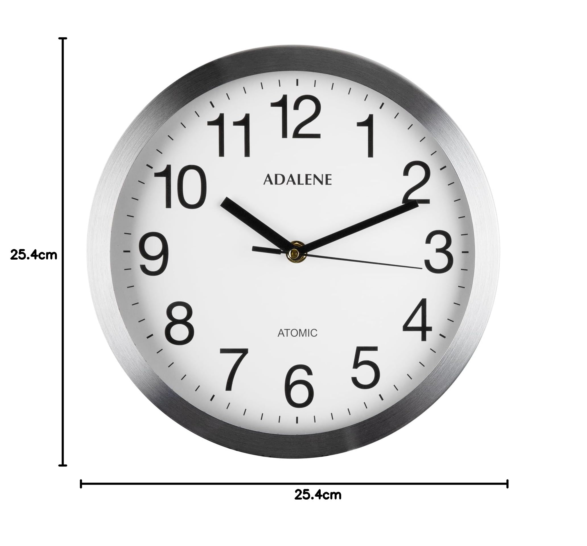 Adalene Relojes de Pared atómicos Que Funcionan con Pilas, se configura por sí Mismo, no es Necesario restablecer el Tiempo de Ahorro de luz Diurna, Reloj de Pared Vintage de 10 Pulgadas para Oficina