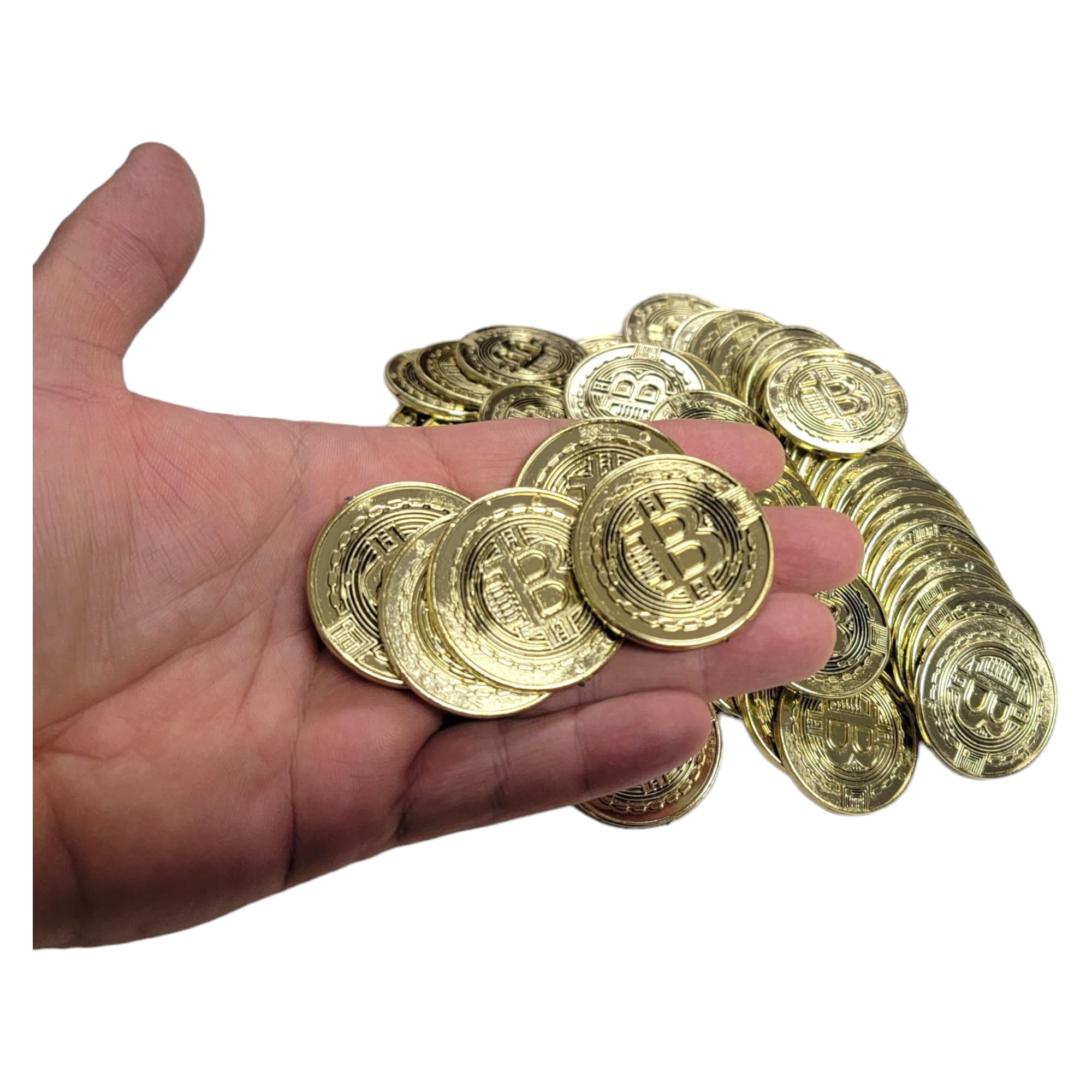 Amazon.com: Bitcoin - Paquete de recuerdos de fiesta de monedas doradas (72  piezas) de plástico. Doble cara. Logotipo BTC Crypto Token Blockchain  Cryptocurrency Souvenir Gift : Juguetes y Juegos