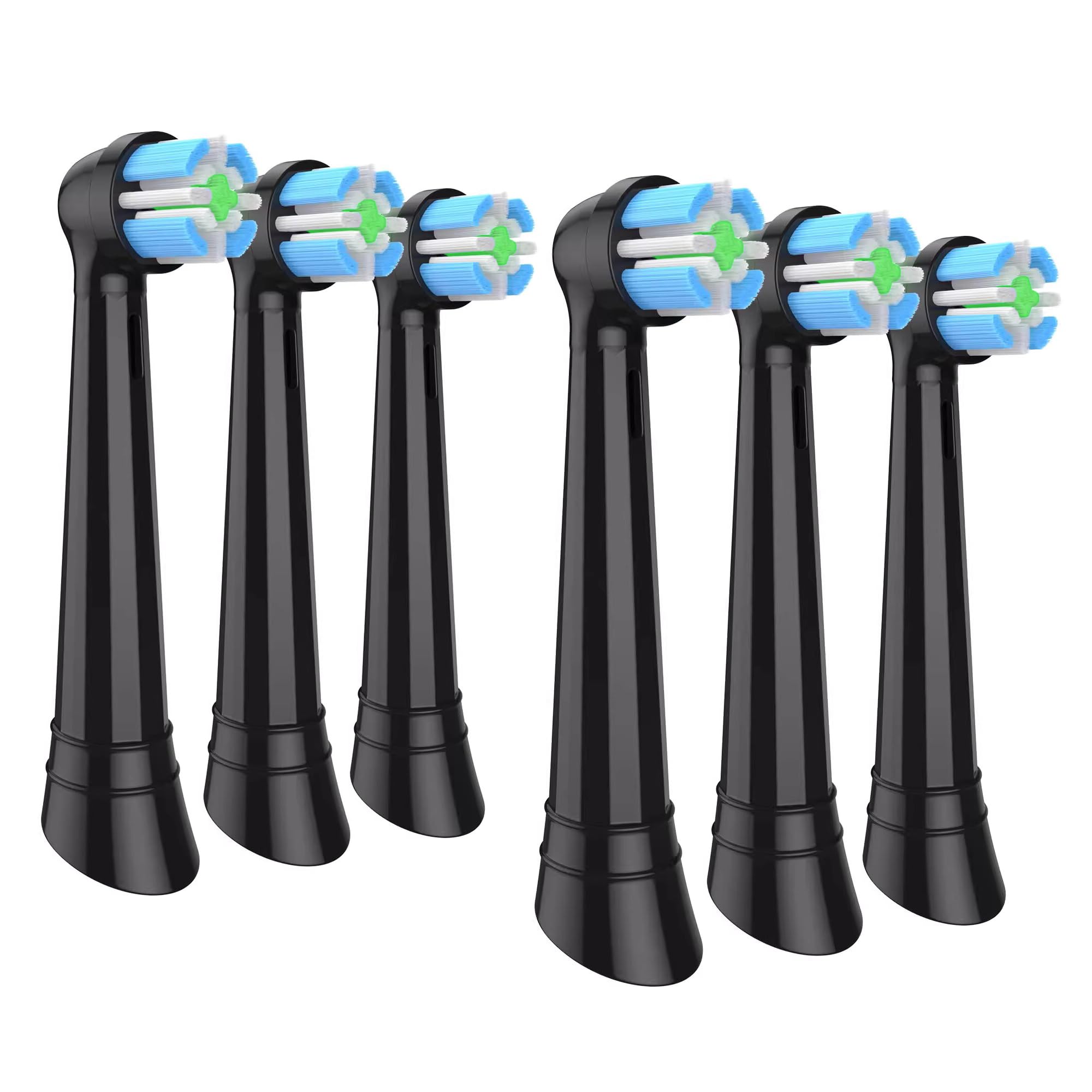 IO Replacement Brush Heads Compatible with Oral B iO Series 2-10 Electric Toothbrushes Black 6 PCS