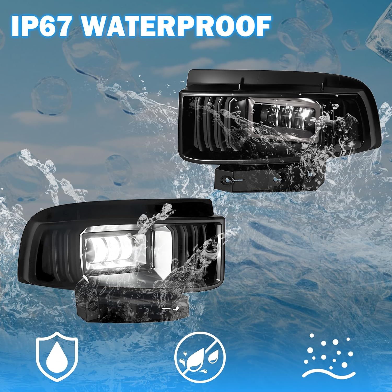 LED Fog Lights Compatible with 2005-2013 Chevy C6 umper Driving Fog Lamps Assemblies with Switch and Wiring Harness