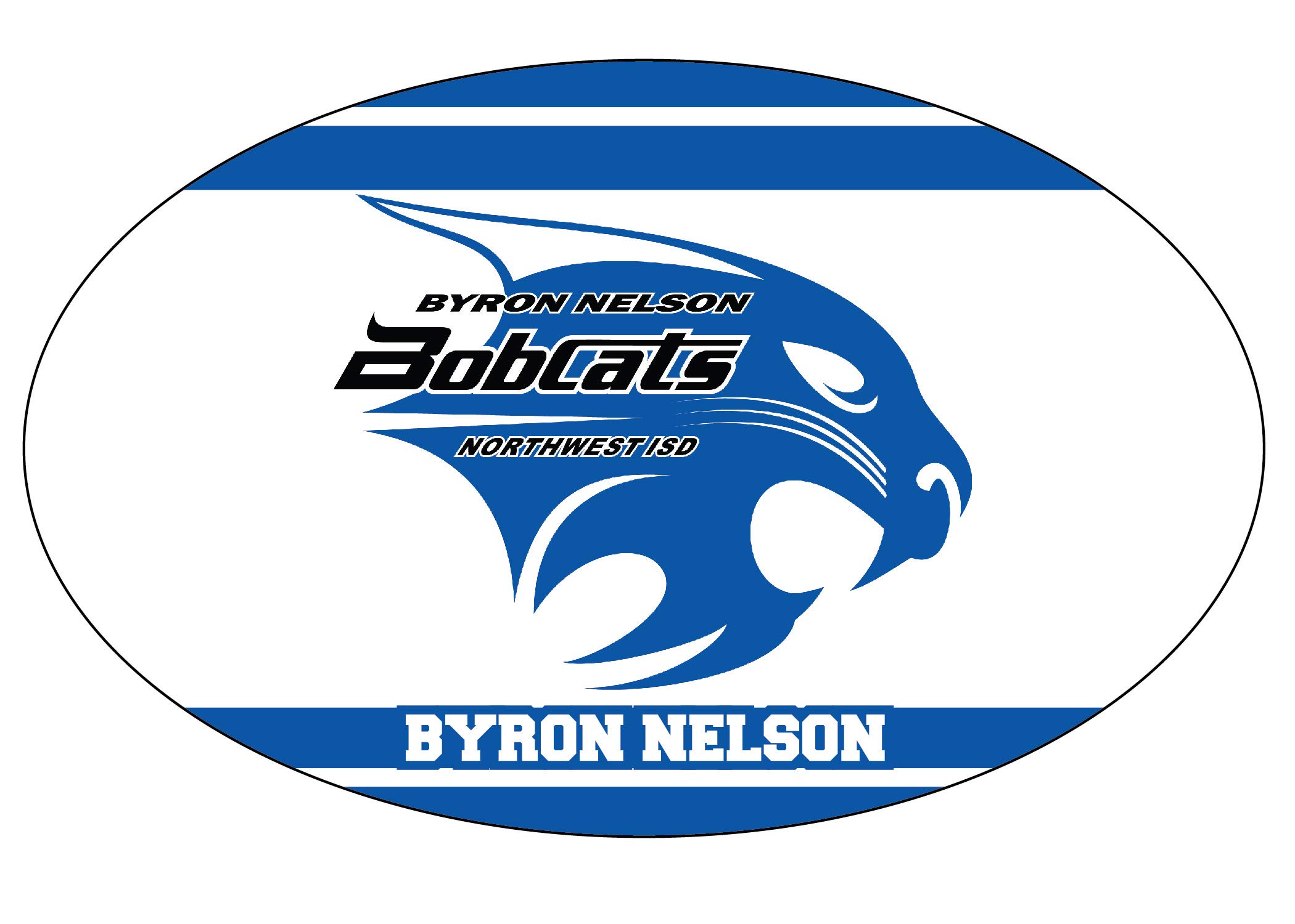 R and R Imports, Inc Byron Nelson High School Bobcats Trophy Club Texas Sports Team Oval Car Fridge Magnet